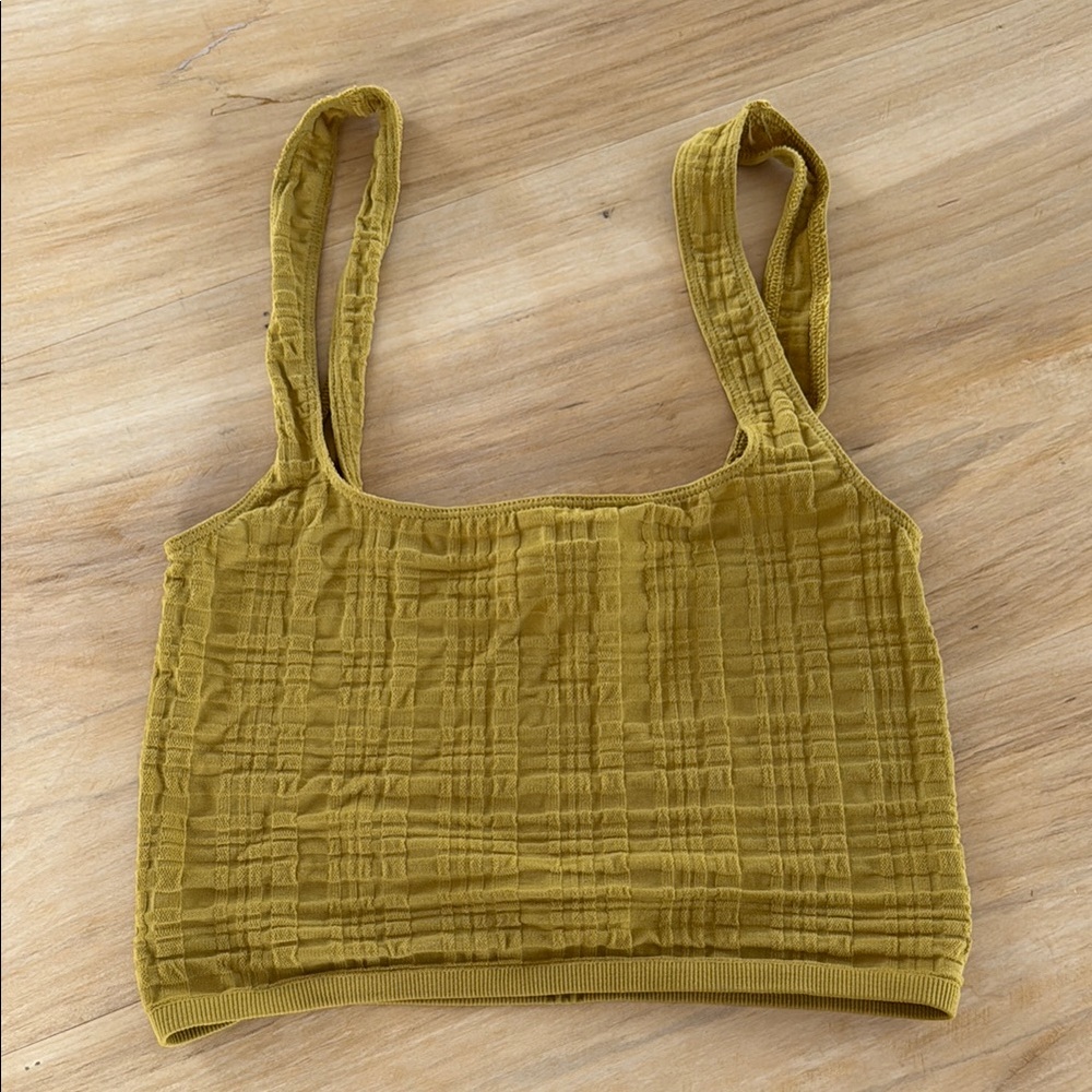 Anthropologie Mustard Crop Top